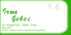 irma gebei business card